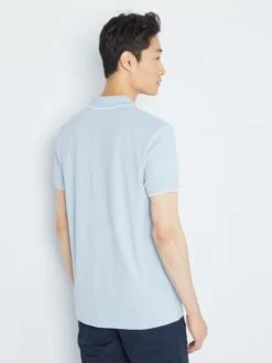 Polo Scollo A V In Piqué Di Cotone -Kiabi polo scollo a v in pique di cotone blu ajo41 2 frb3