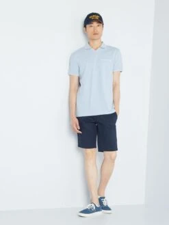 Polo Scollo A V In Piqué Di Cotone -Kiabi polo scollo a v in pique di cotone blu ajo41 2 frb5