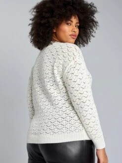 Pullover A Girocollo In Maglia Traforata -Kiabi pullover a girocollo in maglia traforata bianco bha69 1 frb4