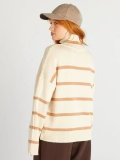 Pullover A 'righe A Collo Alto -Kiabi pullover a righe a collo alto beige bev55 1 frb4