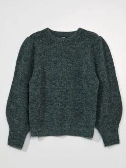 Pullover Con Maniche A Palloncino E Pompon