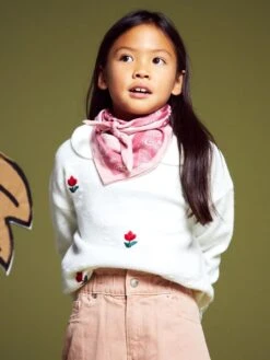 Pullover Con Motivi E Colletto Claudine