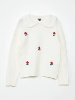 Pullover Con Motivi E Colletto Claudine -Kiabi pullover con motivi e colletto claudine bianco atm62 1 frb5