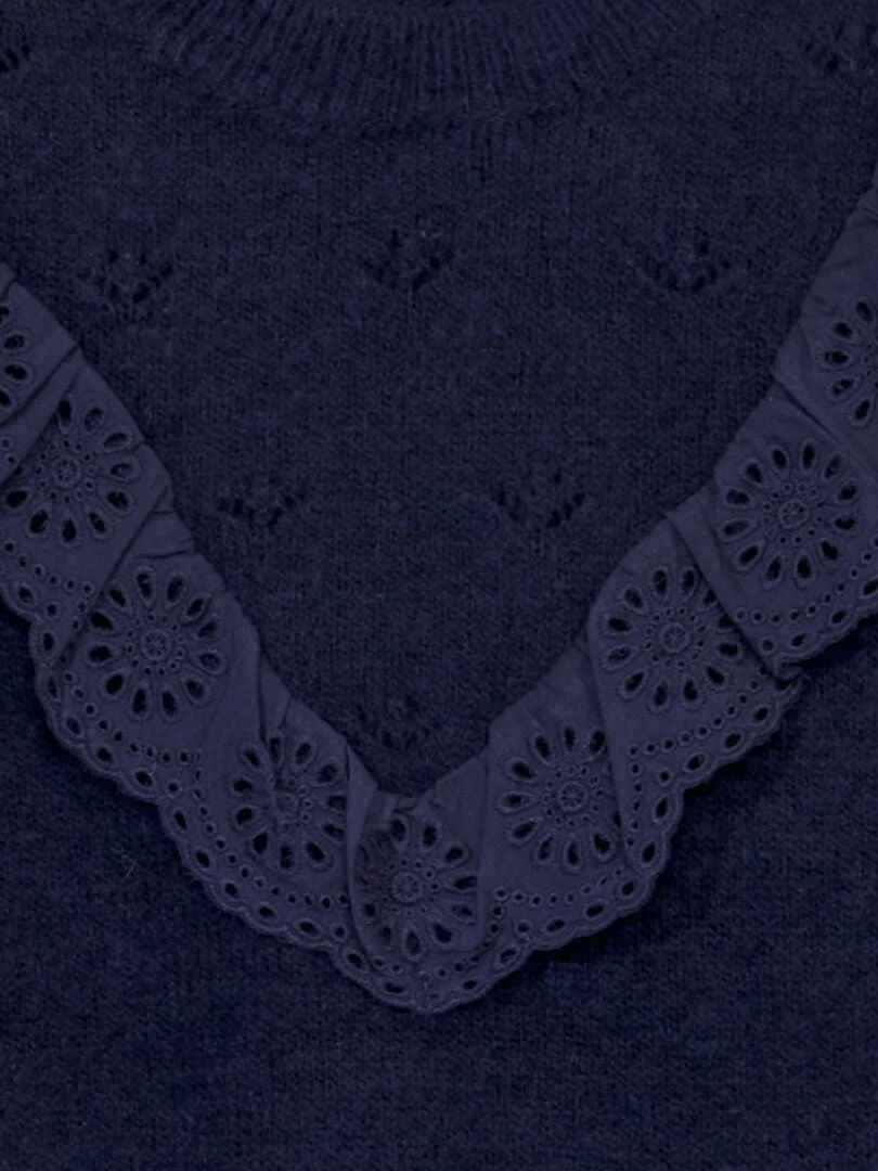 Pullover Con Volant E Ricami A Punto Inglese 2 Pullover Con Volant E Ricami A Punto Inglese - immagine 2