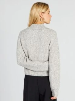 Pullover Corto Con Zip In Filato -Kiabi pullover corto con zip in filato grigio bag14 2 frb4