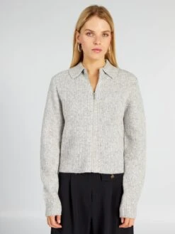Pullover Corto Con Zip In Filato -Kiabi pullover corto con zip in filato grigio bag14 2 frb5