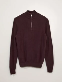 Pullover In Cotone Con Collo Alto Con Zip