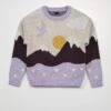 Pullover In Jacquard Con Stampa Intessuta
