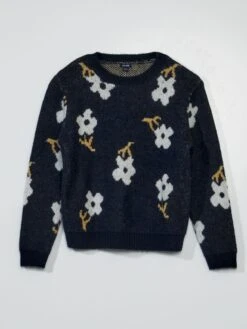 Pullover In Maglia A Fiori