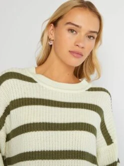 Pullover In Maglia A Righe 'JDY' -Kiabi pullover in maglia a righe jdy beige a righe amw14 1 frb5
