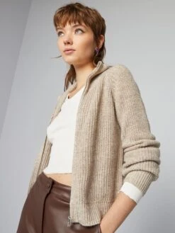 Pullover In Maglia Con Apertura Con Zip