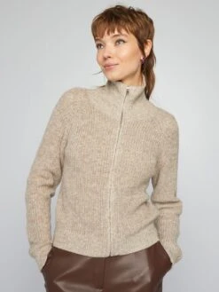 Pullover In Maglia Con Apertura Con Zip -Kiabi pullover in maglia con apertura con zip beige awk55 1 frb5