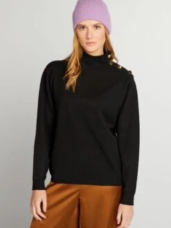 Pullover In Maglia Con Bottoni Fantasia -Kiabi pullover in maglia con bottoni fantasia nero asm53 3 frb4