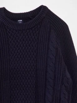 Pullover In Maglia Intrecciata Con Scollo Tondo -Kiabi pullover in maglia intrecciata con scollo tondo blu aza76 3 frb3