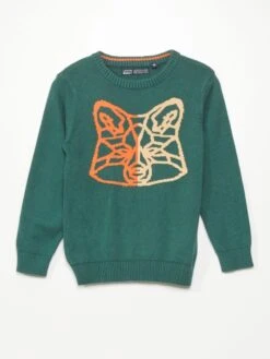Pullover In Maglia Motivo 'volpe'