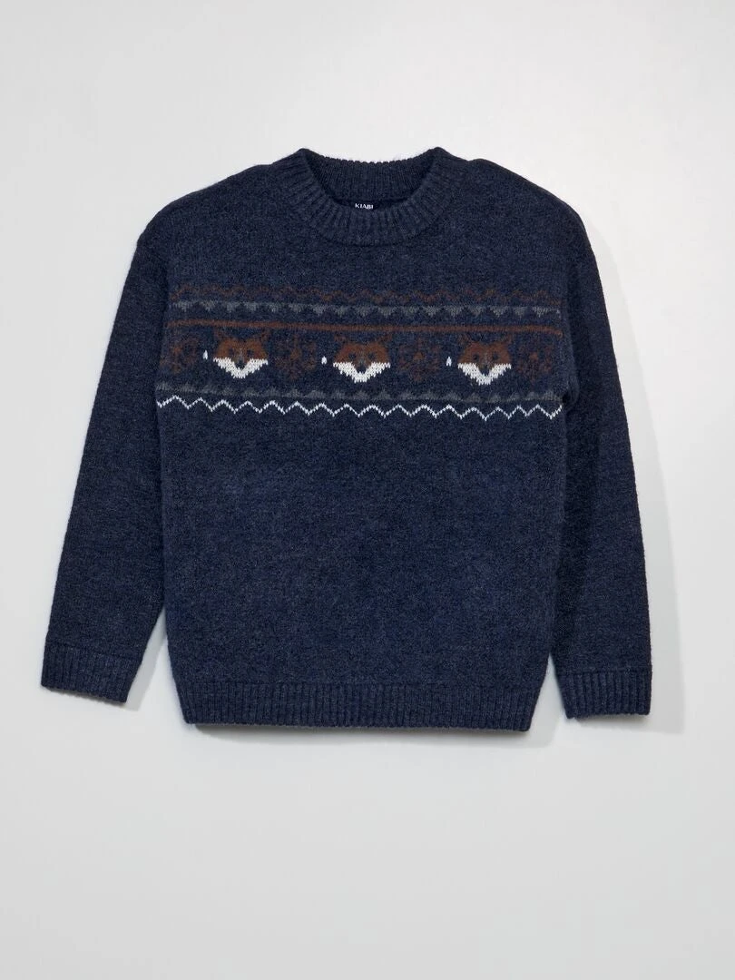 Pullover In Maglia Screziata Con Stampa 1 Pullover In Maglia Screziata Con Stampa