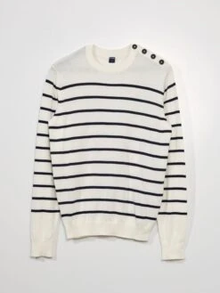 Pullover In Maglia Stile Marinaro