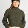 Pullover In Maglia Traforata Con Collo Alto
