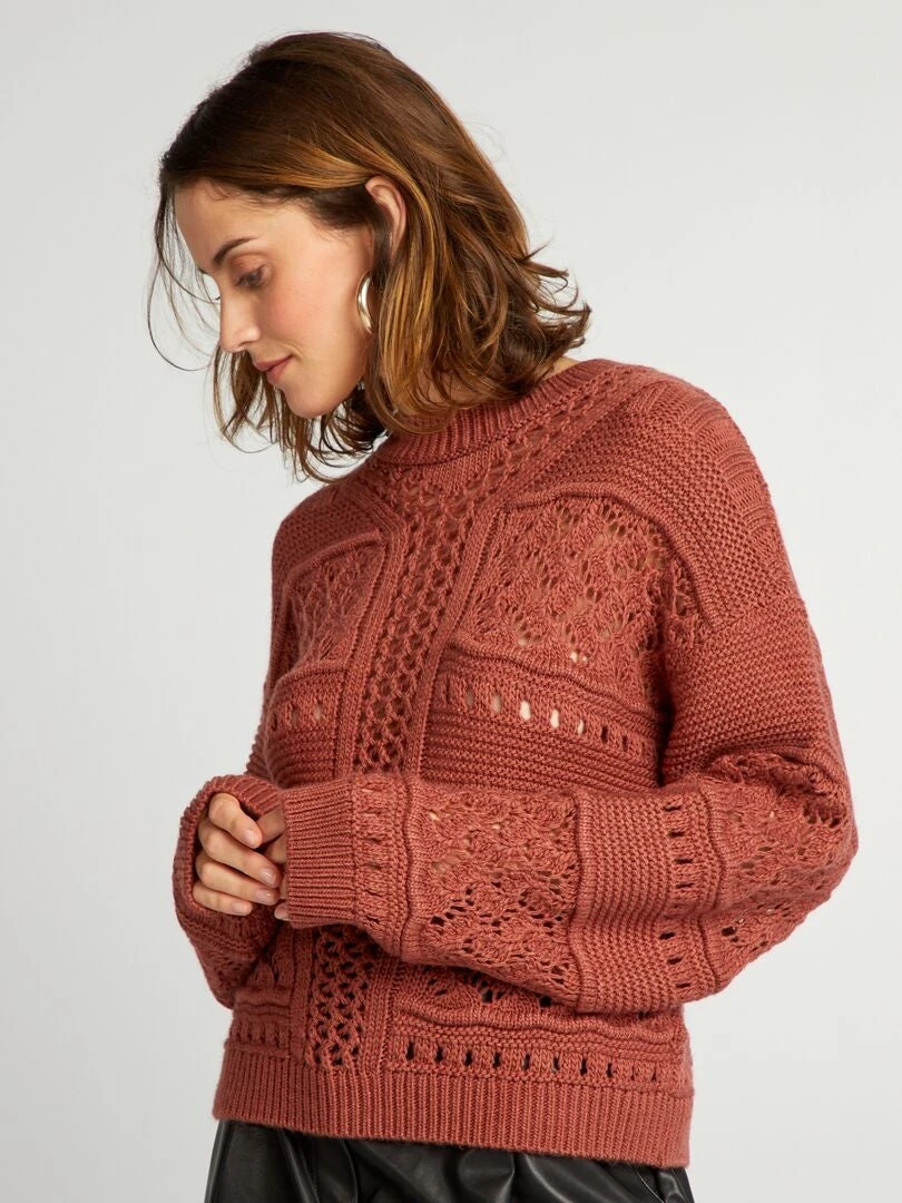 Pullover In Maglia Traforata 1 Pullover In Maglia Traforata