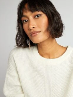 Pullover In Morbida Maglia A Coste -Kiabi pullover in morbida maglia a coste bianco bha76 2 frb3