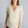 Pullover Premaman In Maglia Tricot E Perle