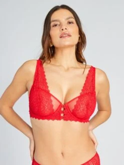 Reggiseno In Tulle E Pizzo Con Lacci