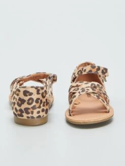Sandali Con Cinturini Incrociati E Stampa Leopardata -Kiabi sandali con cinturini incrociati e stampa leopardata marrone bav42 2 frb3