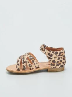 Sandali Con Cinturini Incrociati E Stampa Leopardata -Kiabi sandali con cinturini incrociati e stampa leopardata marrone bav42 2 frb4