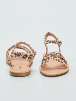 Sandali Con Cinturini Incrociati - Stampa Leopardata -Kiabi sandali con cinturini incrociati stampa leopardata marrone bav21 2 frb3
