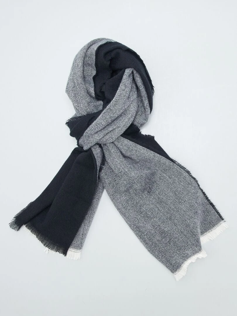 Sciarpa Bicolore Con Dettagli Con Frange 2 Sciarpa Bicolore Con Dettagli Con Frange - immagine 2