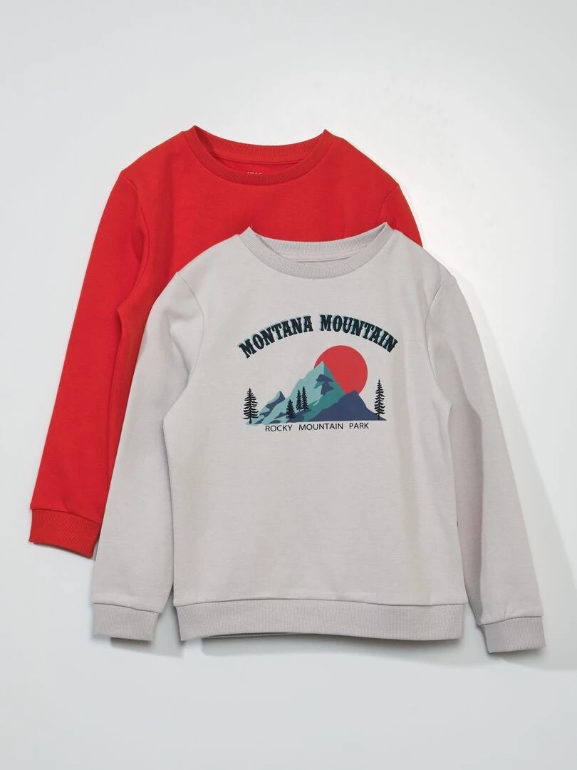 Set 2 Felpe In Tessuto Felpato E Stampato 1 Set 2 Felpe In Tessuto Felpato E Stampato