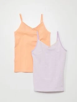 Set Di 2 Canotte In Cotone Stretch