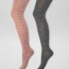 Set Di 2 Collant In Maglia Pointelle