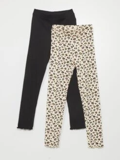 Set Di 2 Leggings A Coste