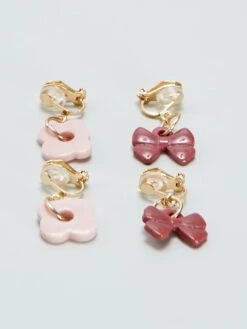 Set Di 2 Paia Di Orecchini A Clip Pendenti