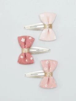 Set Di 3 Mollette Per Capelli Clic Clac Fiocchi