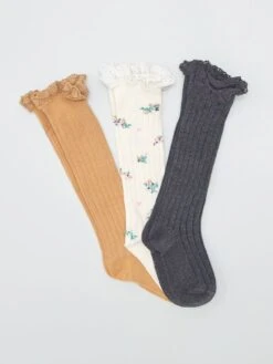 Set Di 3 Paia Di Calzini Lunghi A Coste