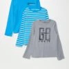 Set Di 3 T-shirt In Jersey A Maniche Lunghe