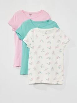 Set Di 3 T-shirt In Jersey Con Scollo Tondo