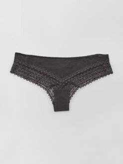 Set Di 3 Tanga In Cotone Pizzo -Kiabi set di 3 tanga in cotone pizzo rosa yf071 5 frb4