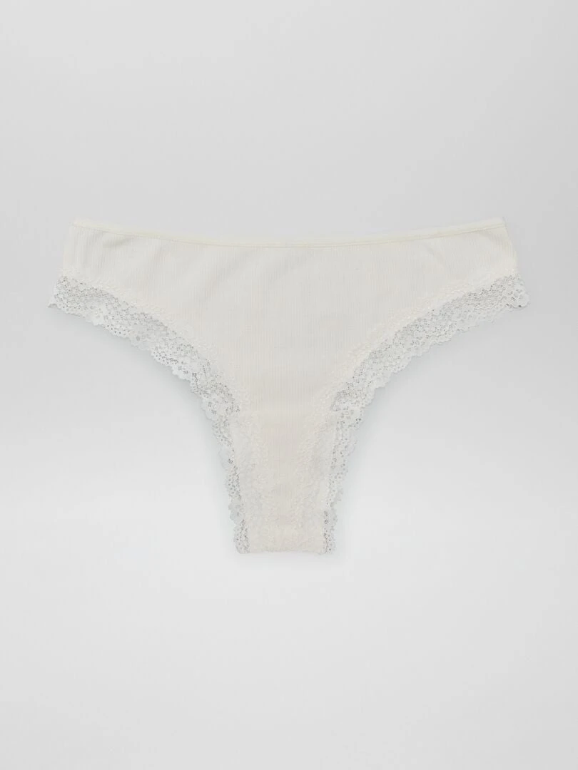 Set Di 3 Tanga In Maglia A Coste 2 Set Di 3 Tanga In Maglia A Coste - immagine 2