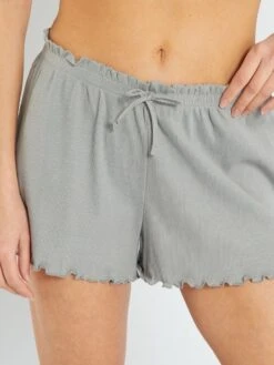 Shorts Del Pigiama In Maglia A Coste -Kiabi shorts del pigiama in maglia a coste grigio neutro zr668 2 frb4