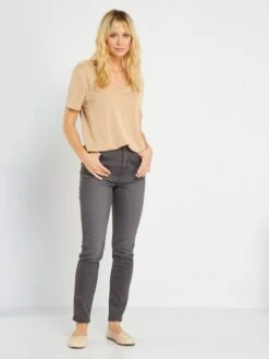 Slim Vita Alta In Denim