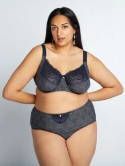 Slip Con Stampa Cashmere E Gioco Di Pizzo