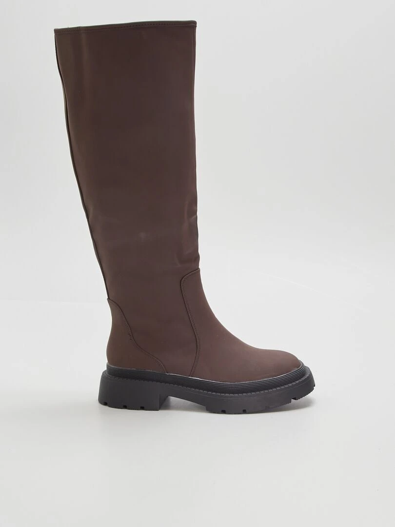 Stivali Alti Con Suola Tassellata 2 Stivali Alti Con Suola Tassellata - immagine 2