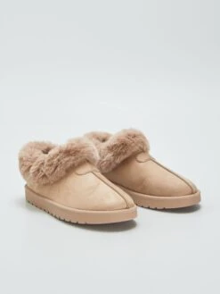 Stivali Foderati In Finto Camoscio