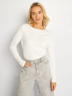 T-shirt A Coste Tinta Unita