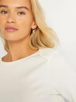 T-shirt A Coste Tinta Unita -Kiabi t shirt a coste tinta unita bianco aie08 1 frb5