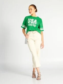 T-shirt A Maniche Corte 'Houston' -Kiabi t shirt a maniche corte houston verde aix63 3 frb3