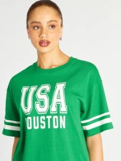 T-shirt A Maniche Corte 'Houston' -Kiabi t shirt a maniche corte houston verde aix63 3 frb4